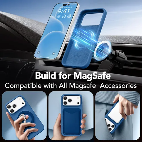 Vista 153 de GONEZ Funda magnética para iPhone 14, compatible con Magsafe, con protector de pantalla + protector de cámara, forro de microfibra antiarañazos