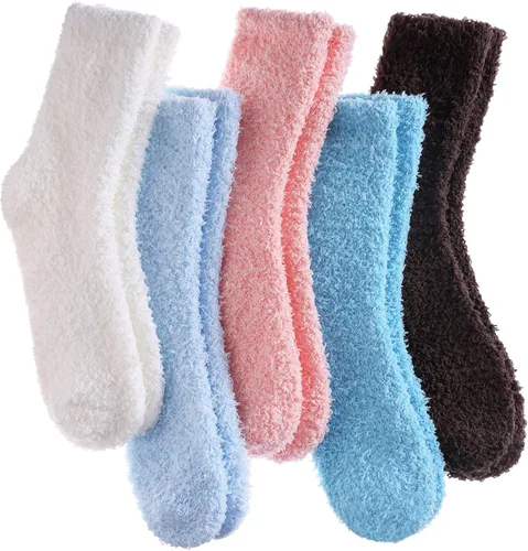 Calcetines mullidos para mujer, de microfibra súper suave, esponjosos, acogedores, para invierno, cálidos, mullidos, para mujer