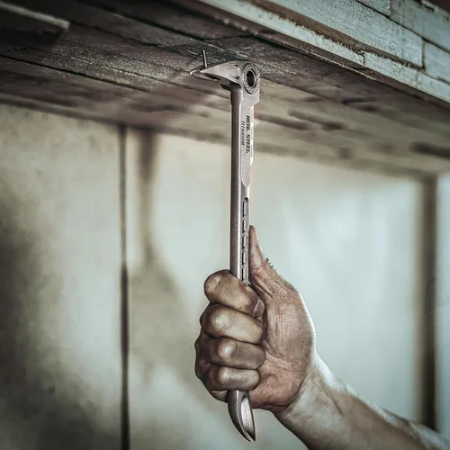 Vista 6 de REAL STEEL 12" Extractor de uñas de titanio de doble extremo con huella de gato, palanca de construcción 0694