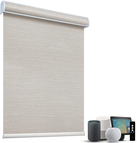 Vista 80 de SmartWings Persianas Motorizadas con Sombras para Ventana Control Remoto Funciona con Thread Apple Homekit Z-Wave Alexa 100% Blackout de Doble Cara