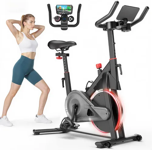 Bicicleta de Ejercicio, Bicicleta de Ciclismo Interior con 32 Niveles de Resistencia Magnética Ajustable, Bicicleta de Ciclo con Capacidad de Peso