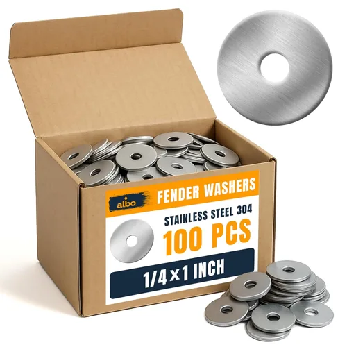 Vista 8 de 20 piezas arandelas planas de guardabarros de acero inoxidable de 1/2" x 2" para pernos y tornillos, herrajes de acero inoxidable 304