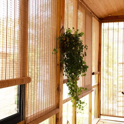 Vista 4 de Bambú inscribible en Persiana natural, cortina Estor Bambú, cortina Bambú, cortinas solares, luz filtrada, transpirable, protección UV
