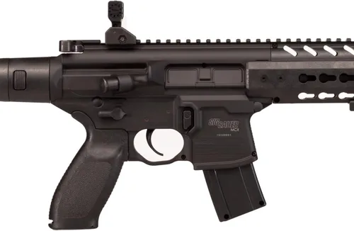 Vista 7 de ARMYBOY - Rifle negro de aire comprimido Sіg Sauer MCX, calibre .177, sistema CO2, rifle de aire de perdigones, arma de aire BB, 30 Rd, 700