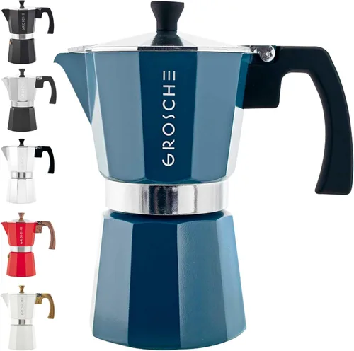 Vista 21 de Grosche Milano Moka Cafetera espresso moca para estufa, de 6 tazas, cafetera cubana, cafetera greca, italiana, percoladora, esmoquin