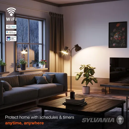 Vista 6 de Sylvania - Bombilla LED inteligente A19 WiFi, 9 W eficiente, blanco sintonizable, 2700K - 6500K, para AlexaGoogle AssistantSiri Shortcuts, Energy