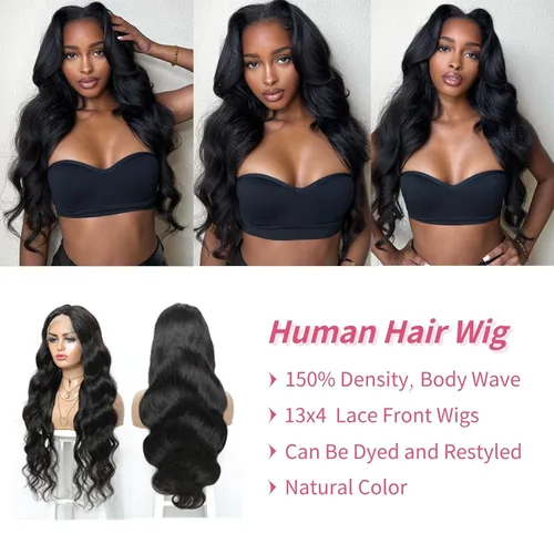 Vista 2 de soHygge Pelucas de cabello humano con encaje frontal de 13 x 4 pulgadas, pelucas de encaje frontal de 24 pulgadas, prearrancadas con abuelitos