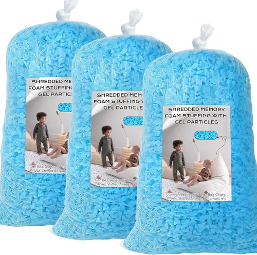 Vista 16 de Relleno de Puf, Relleno de Espuma Viscoelástica Triturada de 30 Libras, Relleno de Silla de Puf, Inserto de Recarga para Puf, Relleno para Saco