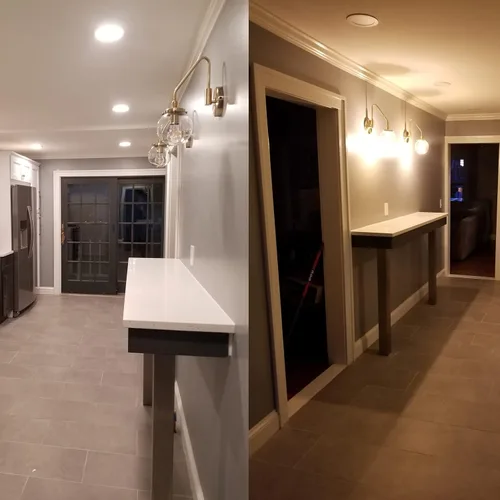 Vista 4 de Pathson Lámpara de pared industrial con brazo oscilante, lámpara de tocador de pared ajustable para baño, lámpara de pared cableada para mesita