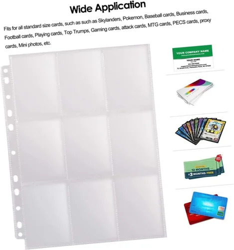 Vista 2 de Toyvian 20 protectores de tarjetas coleccionables de doble cara, fundas transparentes para coleccionar y organizar objetos de colección
