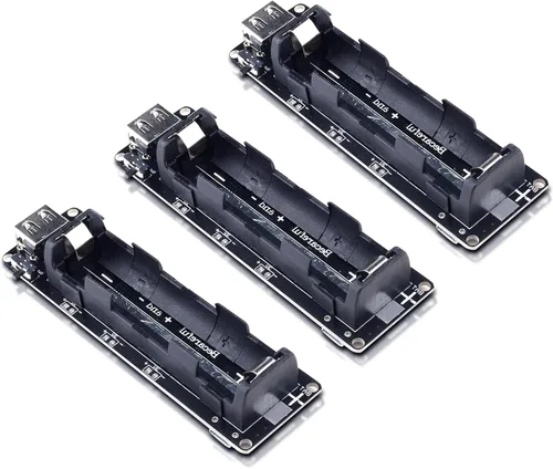 Vista 10 de diymore Soporte de batería 1865O doble Li-ion V8 Escudo de batería Micro USB 5V/3A 3V/1A Power Bank Módulo de carga de batería para Raspberry Pi