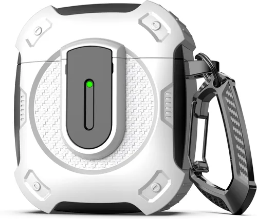 Vista 38 de RFUNGUANGO Funda para AirPod de 2ª generación con kit de limpieza, armadura protectora de carcasa dura militar con bloqueo para funda de carga