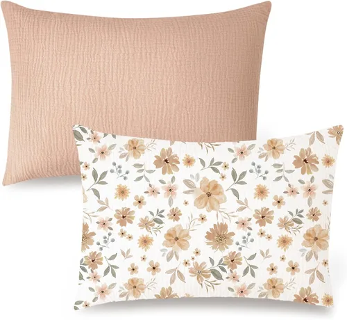 Vista 18 de Konssy Funda de almohada de muselina para almohada de 13 x 18 pulgadas, paquete de 2 fundas de almohada de algodón suave y transpirable para niños