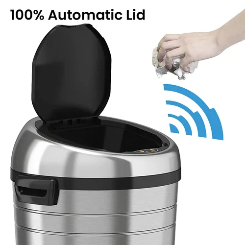 Vista 2 de iTouchless - Basurero de cocina con sensor automático con capacidad de 13 galones y filtro de olor