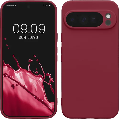 Vista 244 de kwmobile Funda compatible con Google Pixel 9 - Funda protectora delgada de TPU para teléfono - Acabado mate suave - Piedra antigua