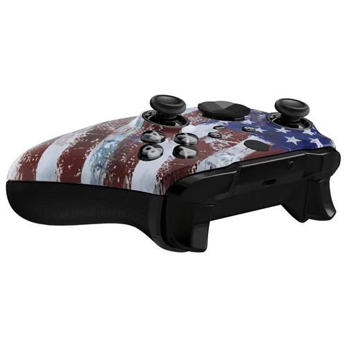 Vista 9 de eXtremeRate Impression US Flag Replacement Faceplate Cover for Xbox One Elite Controller Series 2 (Model 1797), Soft Touch Front Housing Shell &