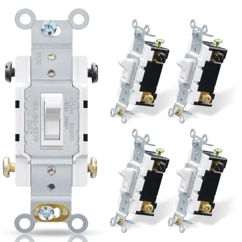 Vista 10 de ELEGRP Interruptor de luz decorativo de 4 vías, 15 amperios, 120-277 voltios, interruptor de pared basculante decorativo de CA de repuesto