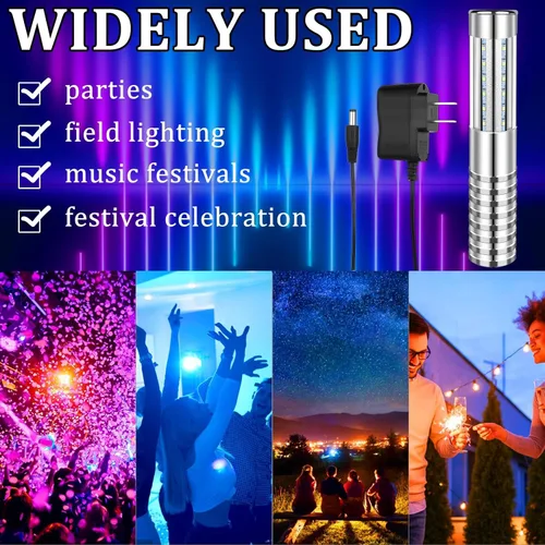 Vista 3 de 6 botellas de luz estroboscópica de bastón, luces de servicio, bengalas, botellas de champán reutilizables, decoración de luz de mano para bar, 6