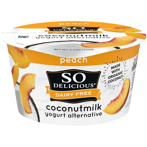 Vista 2 de So Delicious, yogur de leche de coco y melocotón, 5.3 onzas