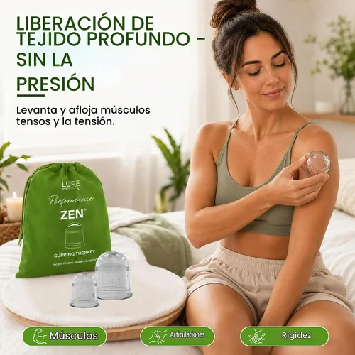 Vista 7 de Juego de terapia de ventosas de silicona 2 tazas de masaje profesional