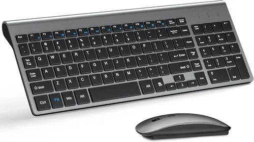 Vista 8 de TopMate Combo de teclado y mouse inalámbricos ultradelgados, mouse USB compacto silencioso de 2.4 G e interruptor de tijera con tapa, 2 pilas AA y 2