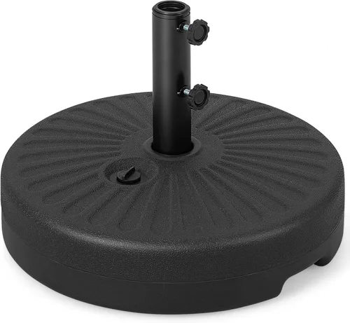 Giantex Soporte de base para paraguas, relleno de agua de arena para postes de paraguas de 1.5 a 1.9 pulgadas, mango integrado, 2 perillas