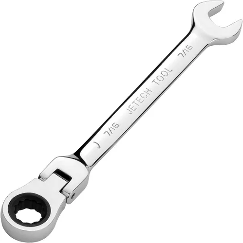 Vista 9 de Jetech Llave de engranaje de cabeza flexible de 1/2 pulgada, llave combinada de trinquete de grado industrial, acero de aleación Cr-V forjado