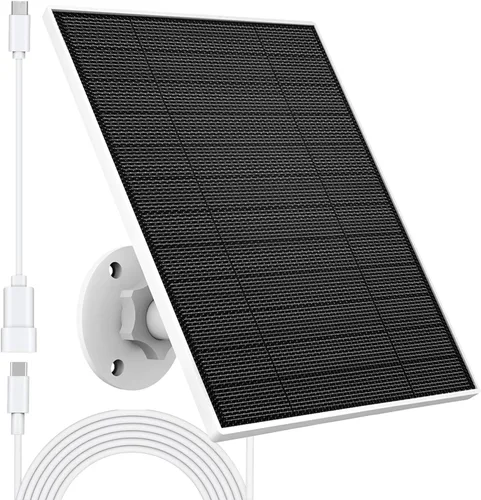 Panel solar para cámara Eufy al aire libre, cargador de panel solar de cámara de 5 W compatible con Eufycam, fuente de alimentación continua, panel