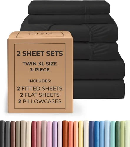 Vista 118 de Pack of 2, Twin Size 3 Piece Sheet Set - Breathable & Cooling - White