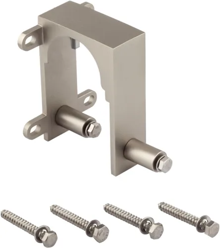 Vista 7 de National Hardware N700-116 Soporte de derivación para puerta de granero, oro cepillado, 3-5/8" x 5-1/32" x 2-3/4