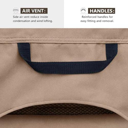 Vista 4 de ULTCOVER Funda impermeable para sofá en forma de V para patio de 5 plazas, muebles seccionales de 85 pulgadas de ancho