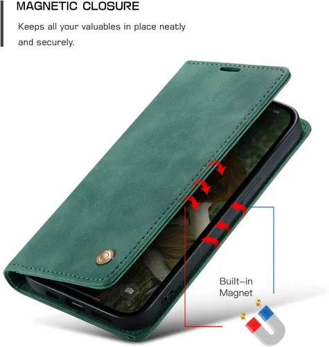 Vista 152 de QLTYPRI Funda tipo cartera para iPhone Air con tarjeteros, color negro