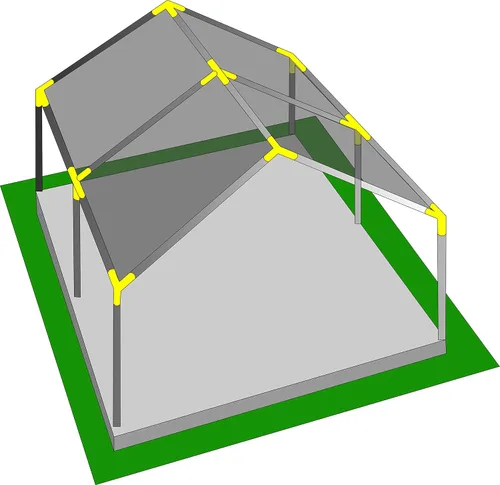 Vista 8 de INS Kit de accesorios de toldo de importación de 1 7/8 pulgadas para conectores de cochera de marco alto, cochera, tienda de campaña, refugio