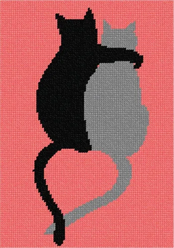 Pepita Kit de puntos: Cat Pals, 7" x 10"