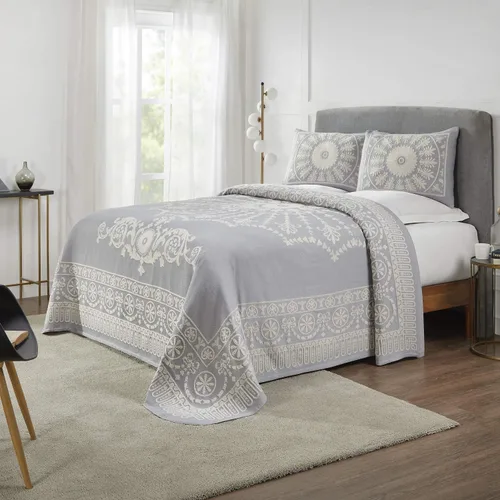 Vista 20 de Superior Juego de colcha de mezcla de algodón de 2 piezas, manta ligera, 1 funda de almohada a juego, ropa de cama de gran tamaño, dormitorio