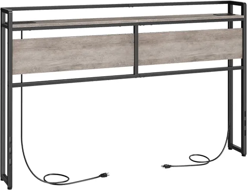 Vista 14 de HOOBRO Cabecera Tamaño King, Cabecera con 2 Enchufes y 4 Puertos USB, Altura Ajustable, Estante de Almacenamiento, Resistente y Estable, Fácil