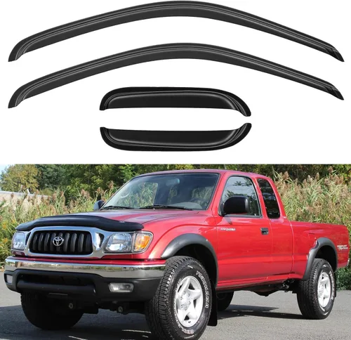 Vista 65 de Viseras de ventana y protectores contra la lluvia para 2007-2013 Chevy Silverado/GMC Sierra 1500/Avalanche Crew Cab, viseras de ventilación
