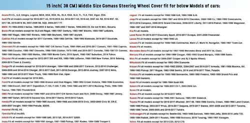 Vista 13 de Funda de Volante de Cuero de Microfibra para Coche de Tamaño Mediano, Cubierta Universal para Volante de Coche, Cubierta de Volante Transpirable