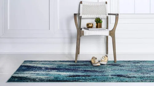 Vista 3 de Unique Loom Jardin Collection - Alfombra para múltiples áreas, abstracta, vibrante., Polipropileno, Azul