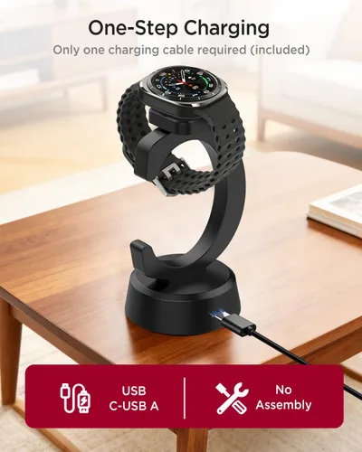 Vista 5 de Miimall Soporte cargador para Galaxy Watch 8/8 Classic/7/Ultra/6/6 Classic/5/5 Pro/4/4 Classic/3/Active 2/Active/FE, cargador magnético