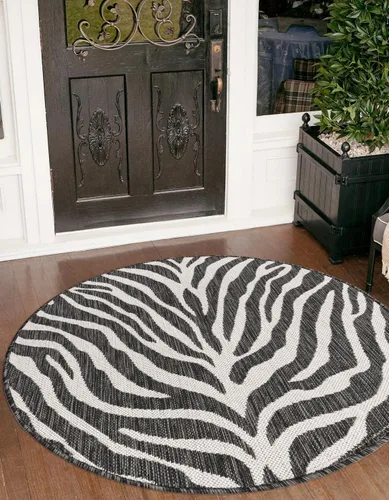 Vista 23 de Unique Loom Outdoor Safari Collection - Alfombra de área - Tsavo (2' x 3' 1", rectangular, azul/marfil)