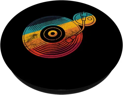 Vista 2 de Vinilos retro vintage de vinilo para discos LP y músico PopSockets PopSockets PopGrip: agarre intercambiable para teléfonos y tabletas