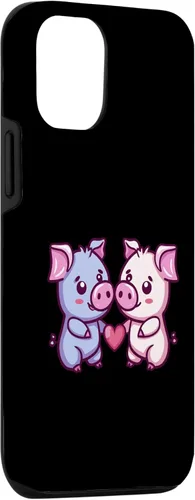 Vista 3 de iPhone 15 Pigs Love Couple Heart Valentines Day Case
