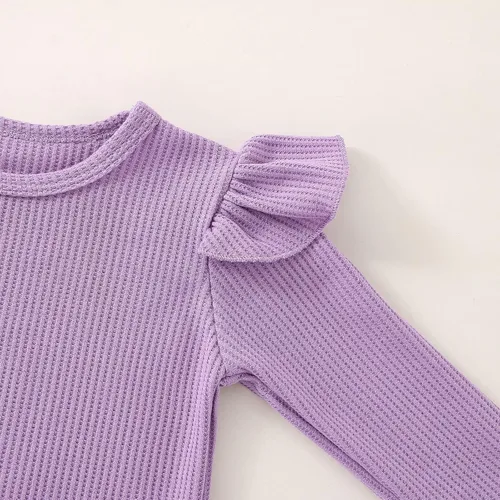 Vista 9 de Conjunto de ropa de bebé niña para otoño e invierno, conjunto de sudadera de manga larga y pantalones con diadema