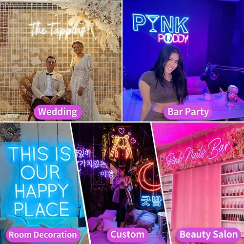 Vista 7 de DIDALIFE Letreros de neón personalizados para negocios, letrero de neón LED personalizado para nombre de estudio de uñas de belleza, letrero de neón