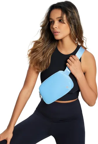 Vista 7 de BALEAF Riñonera para mujer, cangurera cruzada con correa ajustable en todas partes, riñonera para entrenamiento, correr, 2L, color azul