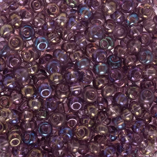 John Bead Cuentas de cristal checo 6/0 amatista AB cuentas para manualidades de joyería, vial de 0.81 oz