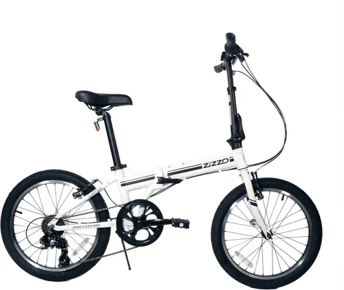 Vista 9 de ZiZZO Campo Bicicleta plegable de 20 pulgadas con vástago ajustable de 7 velocidades, marco ligero
