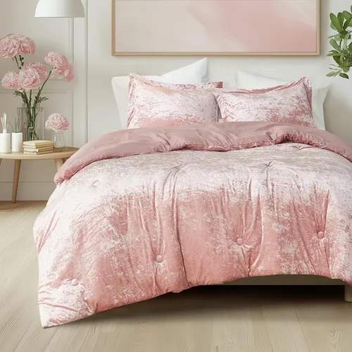 Vista 12 de Comfort Spaces Juliette Luxe - Juego de edredón de terciopelo exuberante con reverso de microfibra cepillada suave, juego de ropa de cama