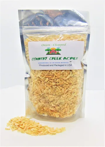 Cebolla seca y picada de 2 onzas - Un sabor a cebolla afilada y tostada que hace que la preparación de la cena sea un Cinch- Country Creek LLC